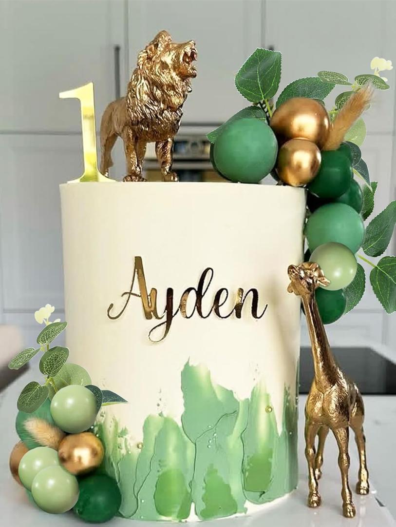 Safari Jungle Animals Cake Decorations,Jungle Animal Figure Picks Jungle Wild One Animals Cake Decorations for Baby Shower Safari Birthday Party.