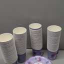 Mifoci 200 Pcs Floral Paper Tea Cups and Saucer Set 9oz Disposable Tea Cups with Handle and Plates Vintage Flower Teacups for Valentine's Day Birthday Bridal Shower Wedding Party Decoration(Exquisite)