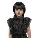 Long Braid Wig With Bangs Black Braided Wig Girls Halloween costume Wigs For Kids