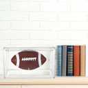 Thyle 4 Pack Football Display Case Full Size Clear Acrylic Stackable Box with Magnetic Door and UV Protection for Autographed Football Memorabilia Display