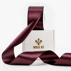 MEEDEE Satin Ribbon 2 inch Wide Double Faced Burgundy Ribbon for Christmas Tree, Crafts, Weddings, Flower Bouquet