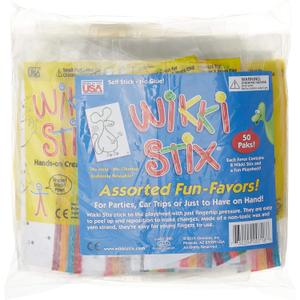 WikkiStix Fun Paks, Contains 50 Individual paks! Great for Parties, Travel, Classrooms, Award/incentives, Restaurants Giving, Made in the USA