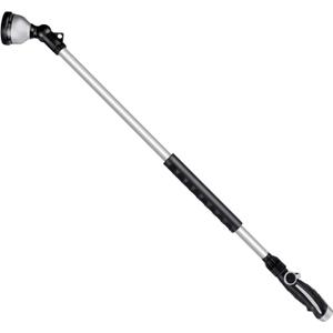 RESTMO 36 Long Watering Wand, Metal Garden Hose Wand with 180 Swivel Head and 10 Spray Patterns, Heavy Duty Hose Nozzle Sprayer with Thumb Flow Control, for Water Hanging Baskets, Shrubs, Silver