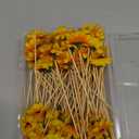 CHENGU 100 Pcs Fancy Toothpicks, 4.7 Inch Cocktail Picks Fancy Sticks for Appetizers, Handmade Bamboo Appetizer Fruit Skewers Food Picks for Wedding Valentines Holiday Decoration(Sunflower)