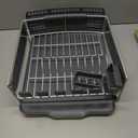 KitchenAid Compact Space Saving, Dish Rack with Removable Flatware Caddy and Angled Self Draining Drainboard, Satin Gray, 15-Inch-by-13.25-Inch
