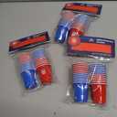 3 x Jacent U.S. Soccer Mini U.S. Soccer Mini Party Cups: 24 Count, 2 oz Plastic Shot Cups, Red and Blue, Disposable Small Cups for Parties, Tailgates, Pong Games