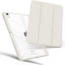 for iPad Air 11 inch M3/2(2025/2024),iPad Air 5th Generation case 2022 with Pencil Holder, Air 4th Gen case,Slim Smart Cover with Clear Shell for iPad Air6th Case,Creamy White