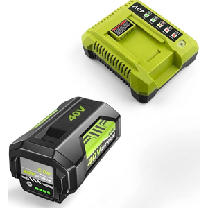 40 Volt Battery and Charger Replacement for Ryobi 40V Battery and Charger Kit 6.0 Ah Lithium-Ion Battery Set OP40602
