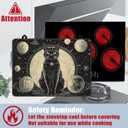 Electric Stove Top Cover,Black Cat Stove Cover for Glass Top Electric Stove,Astrology Heat Resistant Flat Top Stove Mat Countertop Protector, 28 x 20 Inch