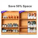 Shoe Slots Organizer, 20PCS Adjustable Double Layer Stack Shoe Rack, 50% Space-Saving Storage Rack Holder, Black