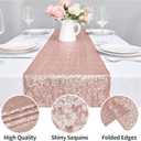 2PCS 12x72 Inch Sequin Table Runner Rose Gold Glitter Table Runner for Party, Wedding, Bridal Baby Shower, Event Decorations2PCS, 12x72 Inch, Rose Gold