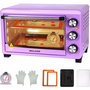25QT Polymer Clay Oven with Adjustable Time & Temperature,Large Capacity Electric Oven for bake Clay,Polymer Clay Tools,Includes Tray,Wire Rack,Thermometer,Heat-resistant Silicone Mat and Gloves