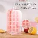 2 x 800ML My Crush Cup, YFJOLEN 2 in 1 Ice Cube Water Bottle with Straw for Cool Summer, Zero Touch Press Ice Cube Mold Tray for Coffee Juice Gym Outdoor Travel (Pink)