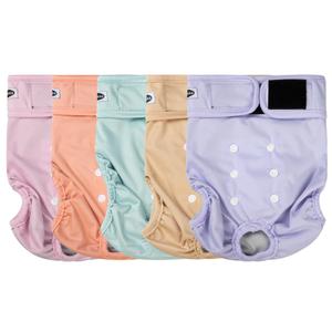 Tuiskusa Reusable Washable Dog Diapers Female, Highly Absorbent Doggie Diapers, Size Adjustable Puppy Diapers for Dog Period Panties (5 Pack) XL