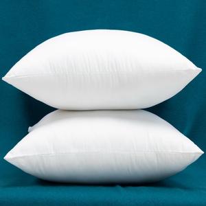 Extra Full and Thick Set of 2 Ultra Soft Cotton Fabric Plump Throw Pillow Inserts, Down Alternative Decorative Cushion Cover Filler, 12 x 20 Inches