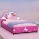 Delta Children Unicorn Upholstered Twin Bed, Pink