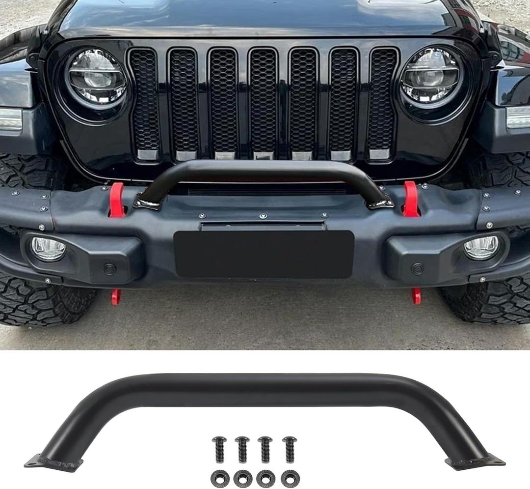 Brush Guard Compatible with 2018-2025 Jeep Wrangler JL & 2020-2025 Gladiator JT Steel Bull Bar Grille Brush Guard Replaces 82215351