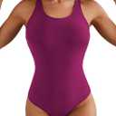Herseas One Piece Swimsuit Women Slimming Tummy Control Bathing Suit Crisscross Back Athletic Modest Swim Suit 2026 (XL)