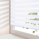 AOSKY Cordless Zebra Blinds for Windows Pull Down Roller Window Shades Dual Layer Light Filtering Privacy for Day and Night, Free-Stop Door Shades for Home Easy to Install (56" W X 72" H, White)