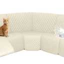 Arfntevss Recliner Sectional Couch Covers 1OO% Waterproof L Shape Sofa Cover for Reclining L Shaped Sectional Slipcover Set for Dog Washable Corner Non Slip Furniture Protector (5 Seater, Beige)