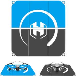 STARTRC PHOTO Large Drone Landing Pad Foldable 2x3 Fast-Fold, (26in/65cm) Double-Sided Waterproof Launch Pad, Weighted Helipad for DJI Air 3S/Mavic 4 Pro/Avata 2/Mavic 3 Pro/Mini 4k Drone Accessories, Blue-Gray