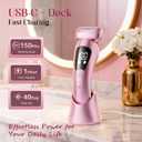 Cordless Electric Razors for Women: Rechargeable Painless Bikini Trimmer for Body Hair - IPX7 Waterproof Shaver with LED Display for Face/Underarm/Leg Light Pink Upgraded