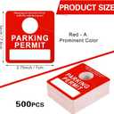 Remerry 500 Pack Parking Permit Hang Tags Bulk 3 x 2.75 Inch Temporary Parking Passes Pass Tickets, Plastic Placards PVC Tag for Rearview Mirror(Red)