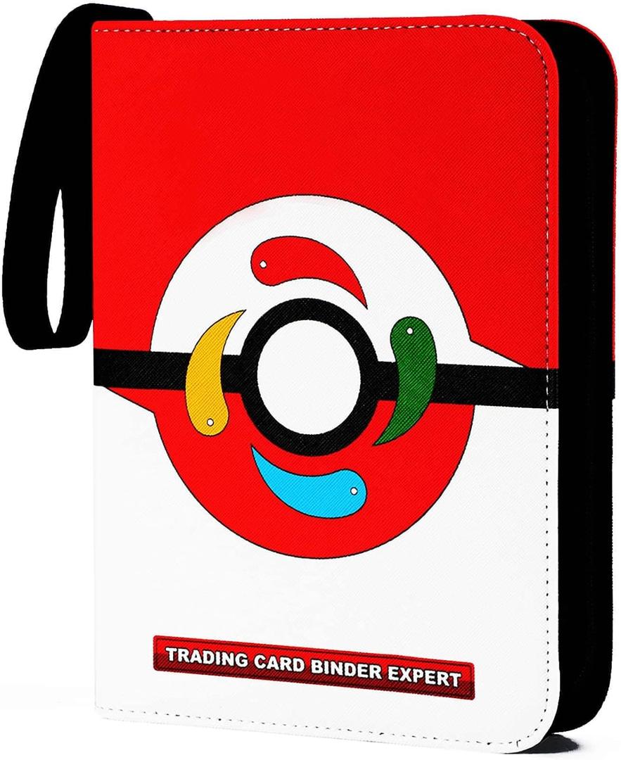 Card Binder Compatible with Pokemn Jumbo Cards,100+ Pockets Hold Oversize Big Cards,3 Rings With 50 Double Side Removable Premium Sleeves-Portable & Lightweight (X-Large 5.9"x8.1")
