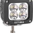 Ultima UT-72360-2 4x4 LED Work Lamp, General Lighting and On the Go Portable Work Light, Spot Beam, 2000 Lumens, Black, Square