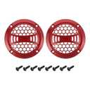 MECCANIXITY 2 Pcs 2inch Red Speaker Grill Mesh Plastic Woofer Guard Protector Dust Cover Red Decorative Circle Plastic Frame with Screws for Home Audio Car Speaker Replacement