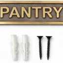 PANTRY Antique Vintage Door & Wall Plaque Sign | Classic Engraved Metal Kitchen & Storage Name Plate with Screws for Home Decor | 22 x 5 cm | PANTRY