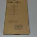 Wisuce Bamboo Mug Tree with Thicker Base - Countertop Coffee Cup Stand with 6 Hooks (Natural)