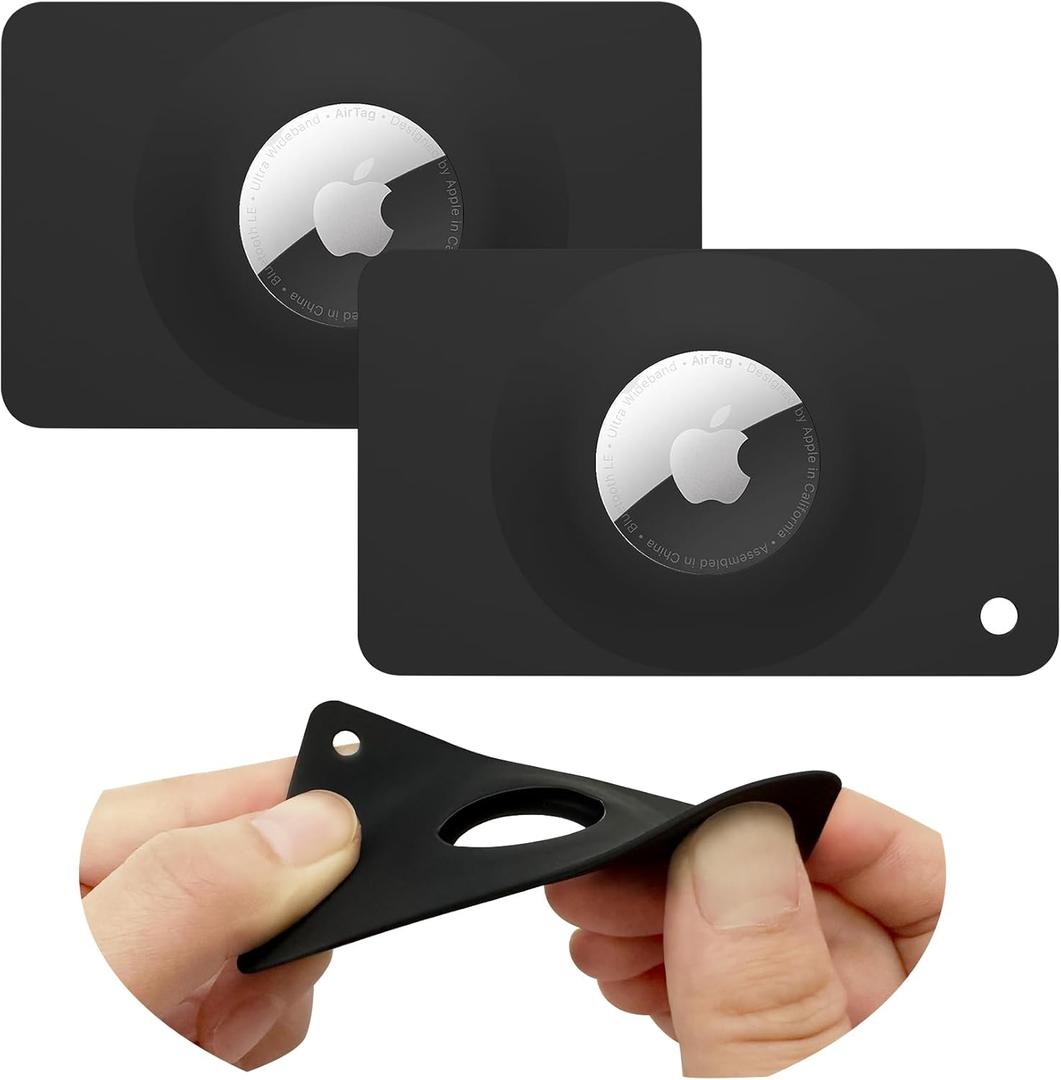 7 x 2Pack Airtag Holder Wallet Card,Slim Air tag Card,Airtags Card Case for Wallet,Purse,Handbag,Clutch,Backpack,Pocket,(Black, Airtag Not Included)