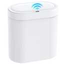 5 Gallon Bathroom Can with Lid, Automatic Motion Sensor White Can, Touchless Slim Waterproof Garbage Bin for Kitchen, Bedroom, Office, and Bathroom