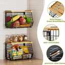 Wire Fruit Basket for Kitchen Storage: Hanging and Counter Basket for Vegetable Produce - Potato and Onion Storage for Pantry 3 Pack