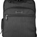 Commuter Backpack Slim 16" Laptop Computer & Tablet Anti-Theft RFID Business, Work, , & Travel Bookbag, Black Polyester