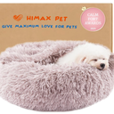 Himax Dog Beds for Small Dogs, Donut Dogs Beds with Blanket Attached, Calming Dog Bed Washable (20"/26"/35") Beige