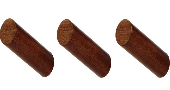 evory 3 Pack Wood Wall Hooks, Rustic Wooden Coat Hooks Wall Mount, Hat Hooks for Wall, Decorative Coat Rack Hangers for Hanging Clothes Towels Guitar Backpacks Purses