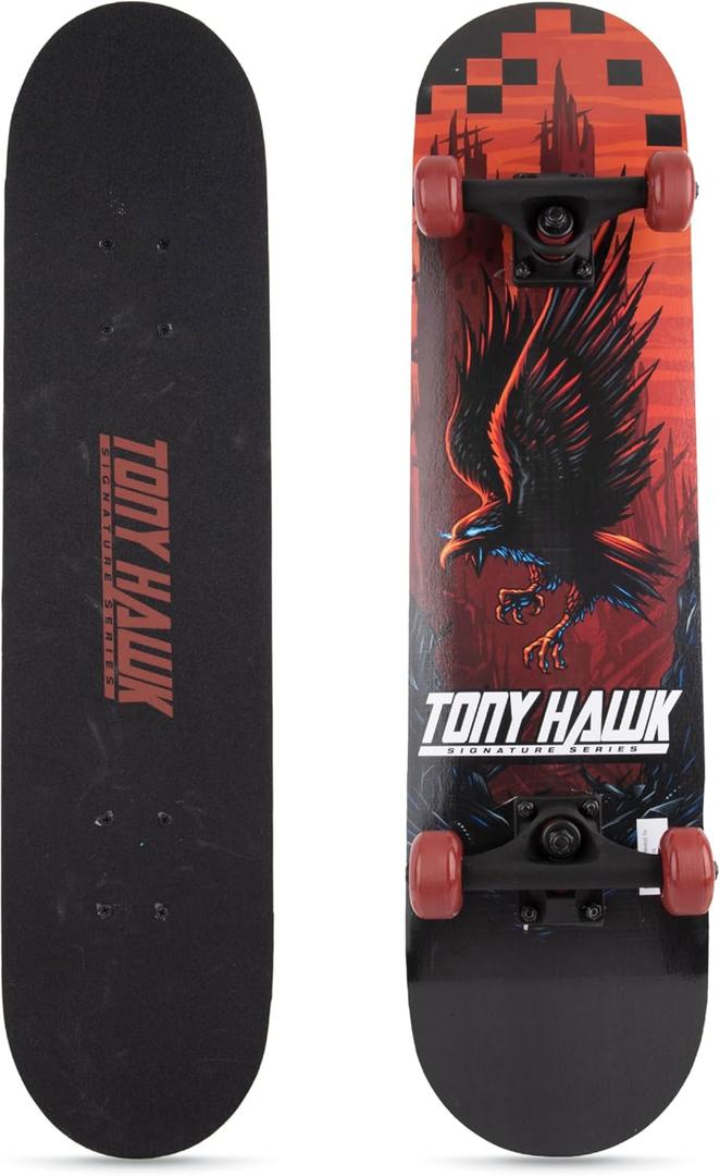 Tony Hawk 31" Skateboard - Signature Series 1 Skateboard with Pro Trucks, Full Grip Tape, 9-Ply Maple Deck, Ideal for All Experience Levels