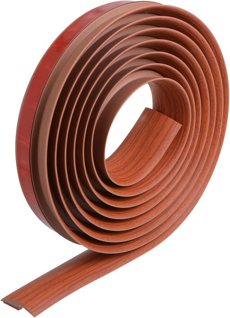 uxcell Floor Edging Trim Strip Self Adhesive, Carpet to Tile Transition Strip Edging Trim Strip for Laminate Doorway Edge Height Less Than 5mm/0.2", Brick Red 9.84ft