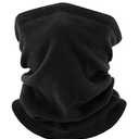 Winter Neck Warmer, Polar Fleece Neck Gaiter Warm Face Cover, Cold Weather Ski Face Mask Windproof for Men and Women (Black)