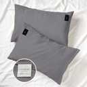Grounding Pillowcase, 90% Organic Cotton and 10% Silver Fiber Grounding Pillow Case with 15ft Grounding Cord, Gray Sleep Pillow 20x30 inch for Improve Sleep Improving Energy