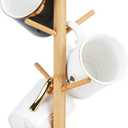 Bamboo Mug Holder, 6 Hooks Coffee Mug Holders Tree, Decorative Mug Racks for Counter, Non-Slip Coffee Mug Cup Tree