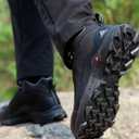 HUMTTO Men's All-Terrain Waterproof Hiking Boots Lightweight Breathable Outdoor Ankle Boots Trekking Hiking Shoes (Black, L)