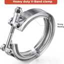 2 x AKIHISA 2.36 Inch V Band Clamp-Stainless Steel_304, for Turbo Exhaust Down pipe Flange Kit, Racing Ford Pickup Truck Exchange Exhaust Accessories