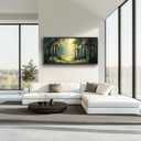 Large Green Forest Wall Art for Living Room Tree Pictures Sunshine Big Wall Decor Nature Landscape Canvas Print Oil Painting Home Framed Artwork Decoration Gifts for Bedroom Office 30"x60"