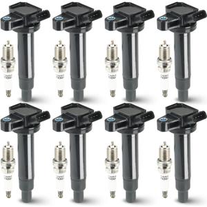 8PCS Ignition Coil Pack with 8PCS Iridium Spark Plug Compatible with Toyota 4Runner Land Cruiser Sequoia Tundra Lexus LS430 GS430 SC430 GX470 LX470 4.3L 4.7L, Replace for UF230 UF493 8PCS Ignition Coil Pack with 8PCS Iridium Spark Plug Compatible with Toyota 4Runner Land Cruiser Sequoia Tundra Lexus LS430 GS430 SC430 GX470 LX470 4.3L 4.7L, Replace for UF230 UF493