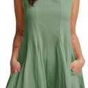 Cicy Bell Womens Summer Backless Rompers Dresses Babydoll Sleeveless Flowy Short Jumpsuit Casual Dressy Vacation Outfits (Large, Green)