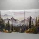 MHARTK66 Large Size Wall Art for Living Room Modern Wall Decor for Bedroom Office Decor Abstract Mountain Forest Landscapes Ink Painting 3 Piece Framed Canvas Art Prints Ready to Hang Wall Pictures