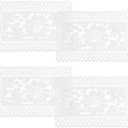 4 Pcs White Lace Doilies for Tables, Rectangle Embroidered Lace Tablemats, Retro French Style Floret Laces Vase Mat Doilies for Wedding Furniture Vase Table Decor, 18.4x12.8 Inch